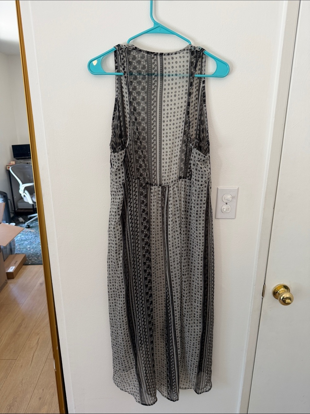 BCBGeneration Sheer Sleeveless Duster Kimono Vest Boho Maxi